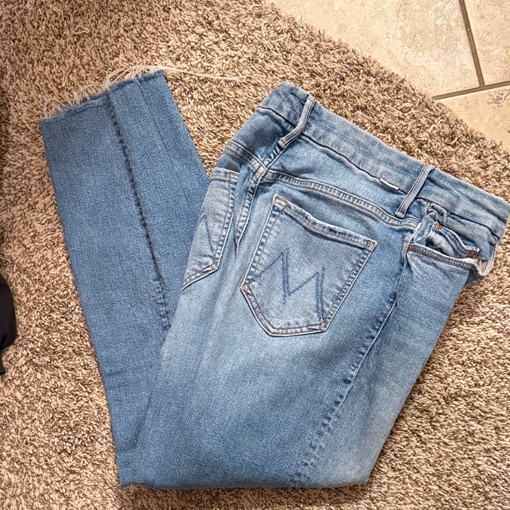 MOTHER Light Blue Ankle Jeans